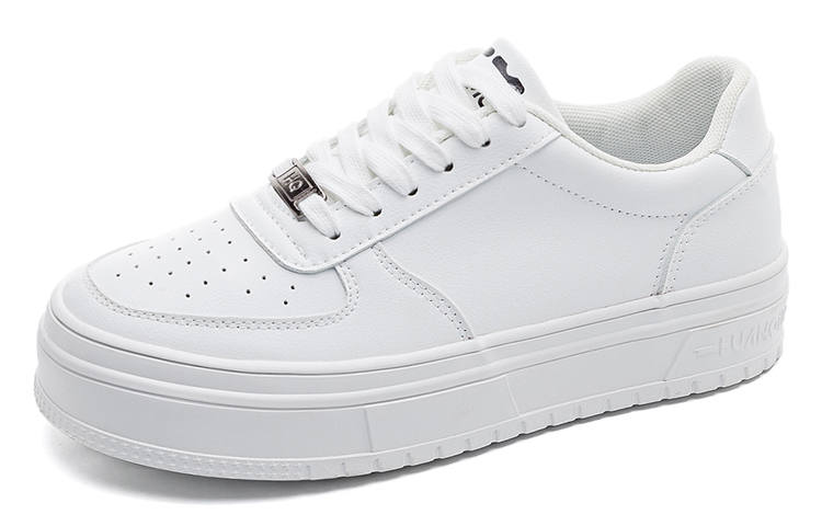HUANQIU Microfiber Leather Lightweight Breathable Lightweight And Breathable Low top Skateboard Shoes Women's White