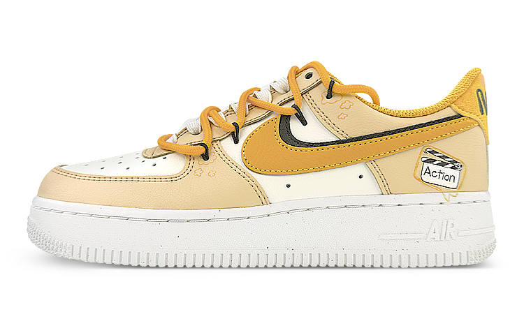 Nike Nike Air Force 1 Low top Skateboard Shoes Women's Yellow Black
