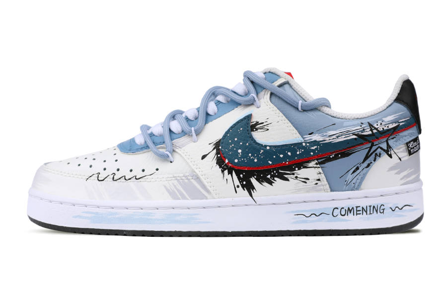 Nike Nike Court Vision 1 Low top Skateboard Shoes Men's White Blue