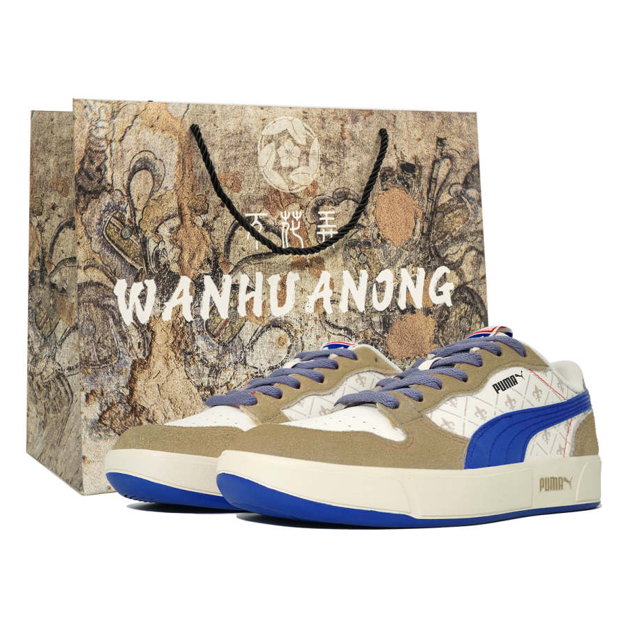 PUMA Sky LX Low Price, Royal Iris, Shopping Bag Low top Skateboard Shoes Unisex White Gold Blue