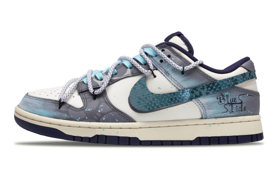Nike Nike Dunk Tide Mystic Realm Slip Resistant Abrasion Resistant Low top Skateboard Shoes Men's Blue Gray