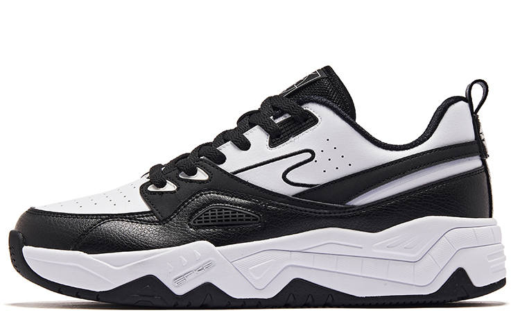 Erke Broken Hair Comfortable Cushioning Abrasion Resistant Breathable Low top Skateboard Shoes Men's White Black