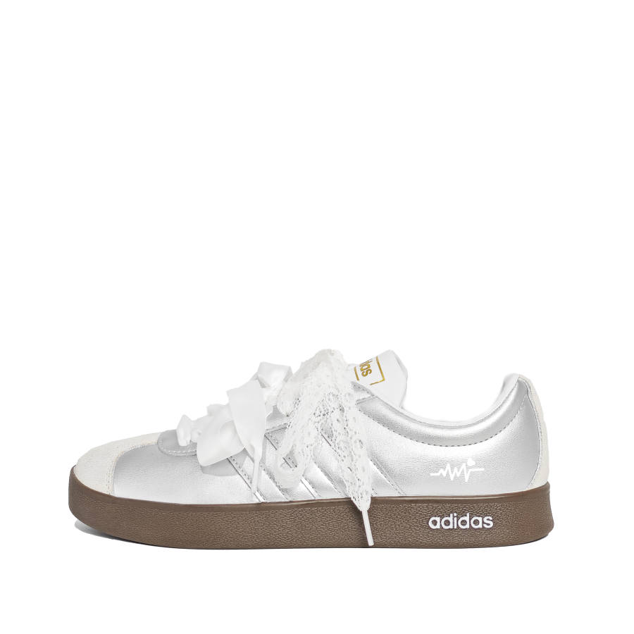 Adidas Adidas VL COURT 2.0 Silver Moon Heartbeat Artificial Leather Low top Skateboard Shoes Unisex Silver