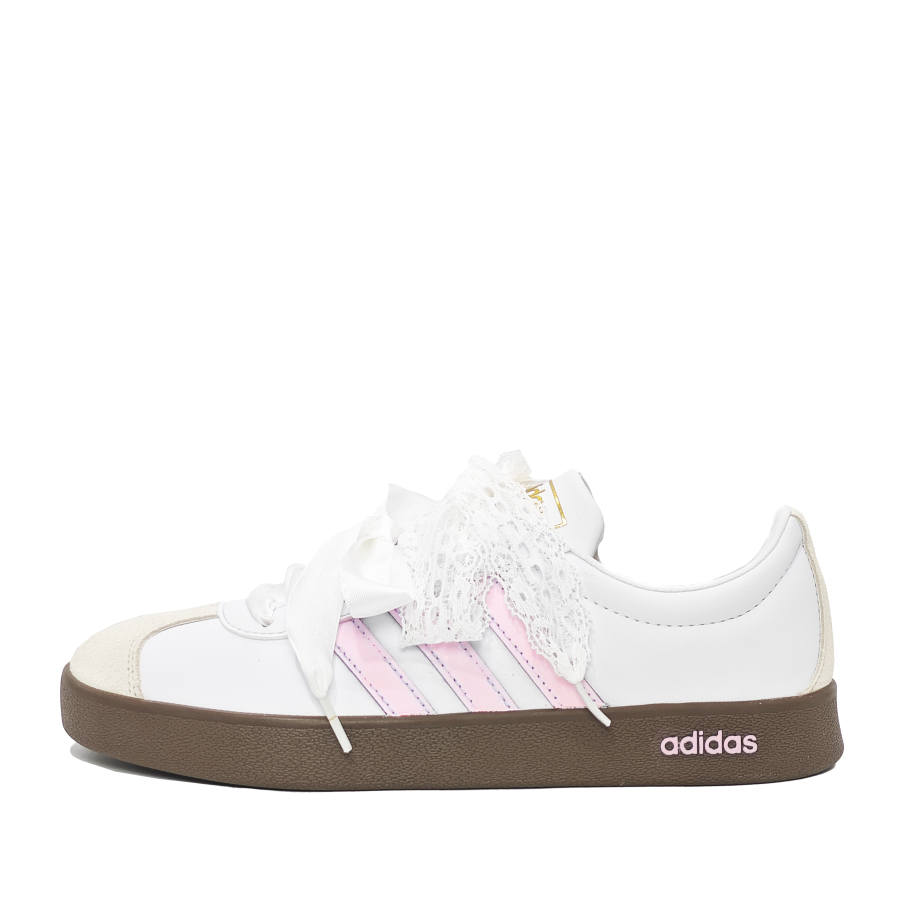 Adidas Adidas VL COURT 2.0 Pink Lace Artificial Leather Abrasion Resistant Abrasion Resistant Low top Skateboard Shoes Unisex