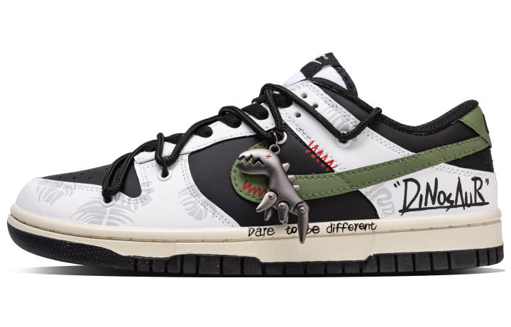 Nike Nike Dunk Yunqi Leather Slip Resistant Abrasion Resistant Low top Skateboard Shoes Men's Black White