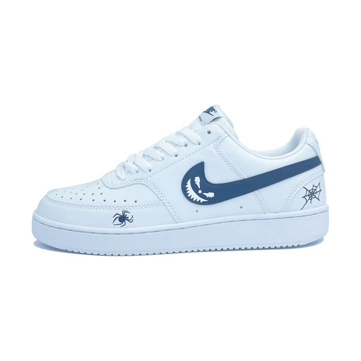 Nike Nike Court Vision 1 Dark Jungle Abrasion Resistant Low top Skateboard Shoes Unisex Black White