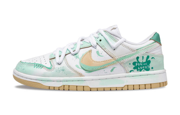 Nike Nike Dunk Slip Resistant Cushioning Abrasion Resistant Low top Skateboard Shoes Men's White Green