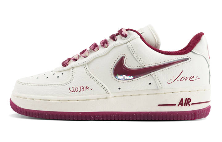 Nike Nike Air Force 1 Low top Skateboard Shoes Women's White Red