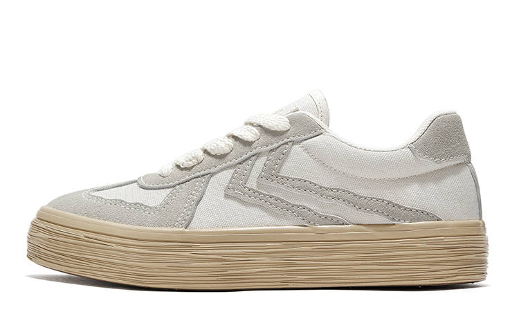 FEIYUE German Army Trainers Low-top Skateboard Shoes Unisex Beige Khaki