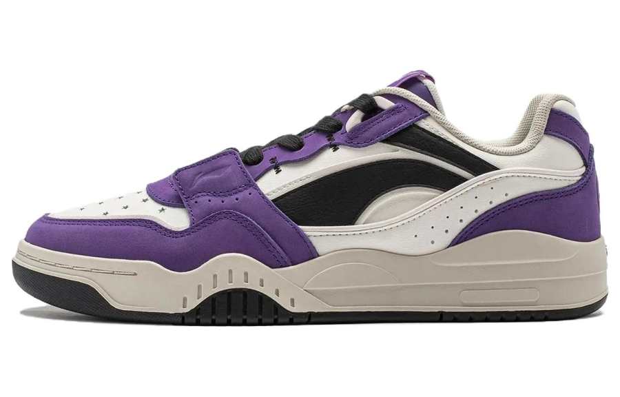 Li-Ning Li Ning Yuebai Cushioning Breathable Low top Skateboard Shoes Unisex White Purple