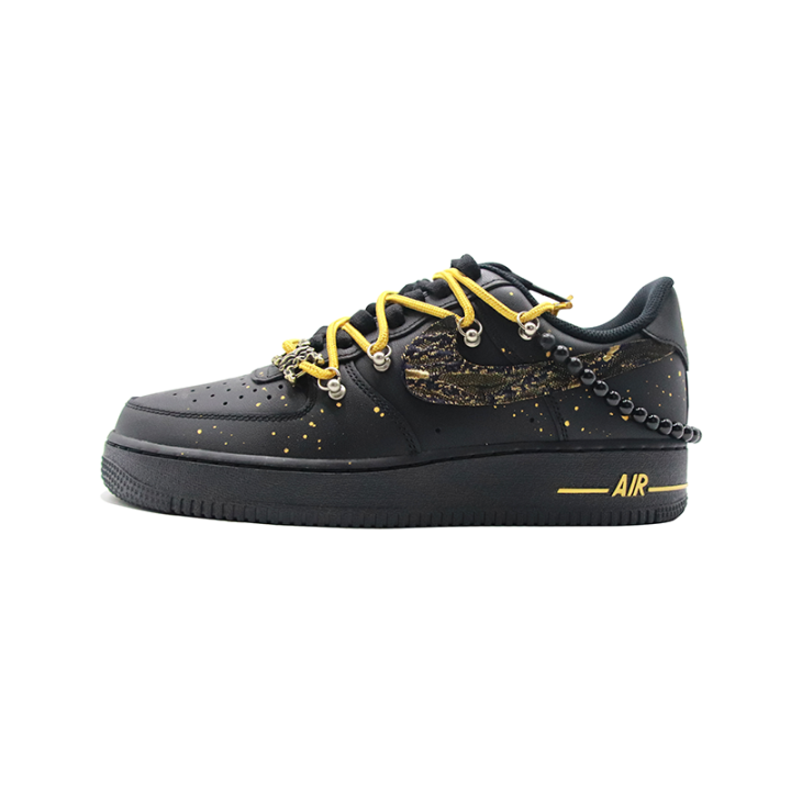 Nike Nike Air Force 1 Skateboard Shoes Unisex Low Top Black/Gold