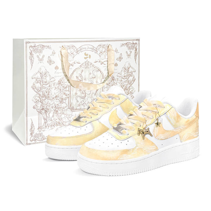 Nike Nike Air Force 1 Gift Bag Style, Starlight Horse, First Year Culture Slip Resistant Abrasion Resistant Balance Low top