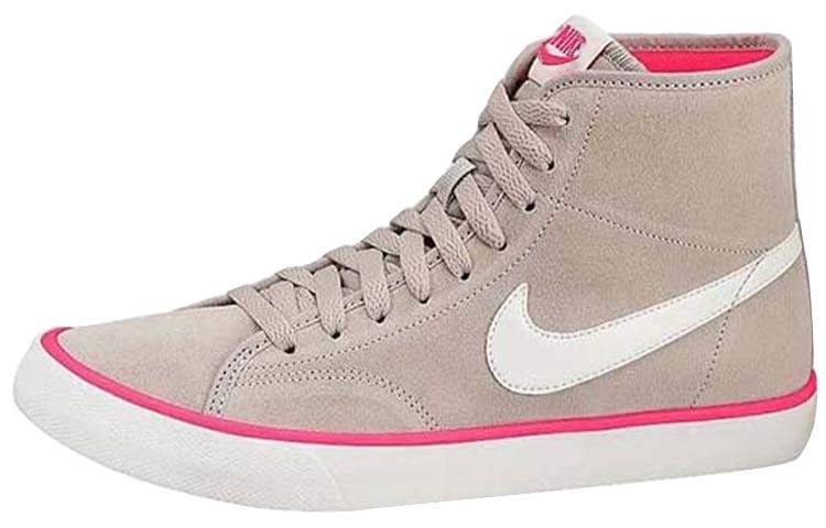 Nike Nike Primo Court Mid Suede Comfortable Slip Resistant Cushioning High top Skateboard Shoes Women's Gray White Pink