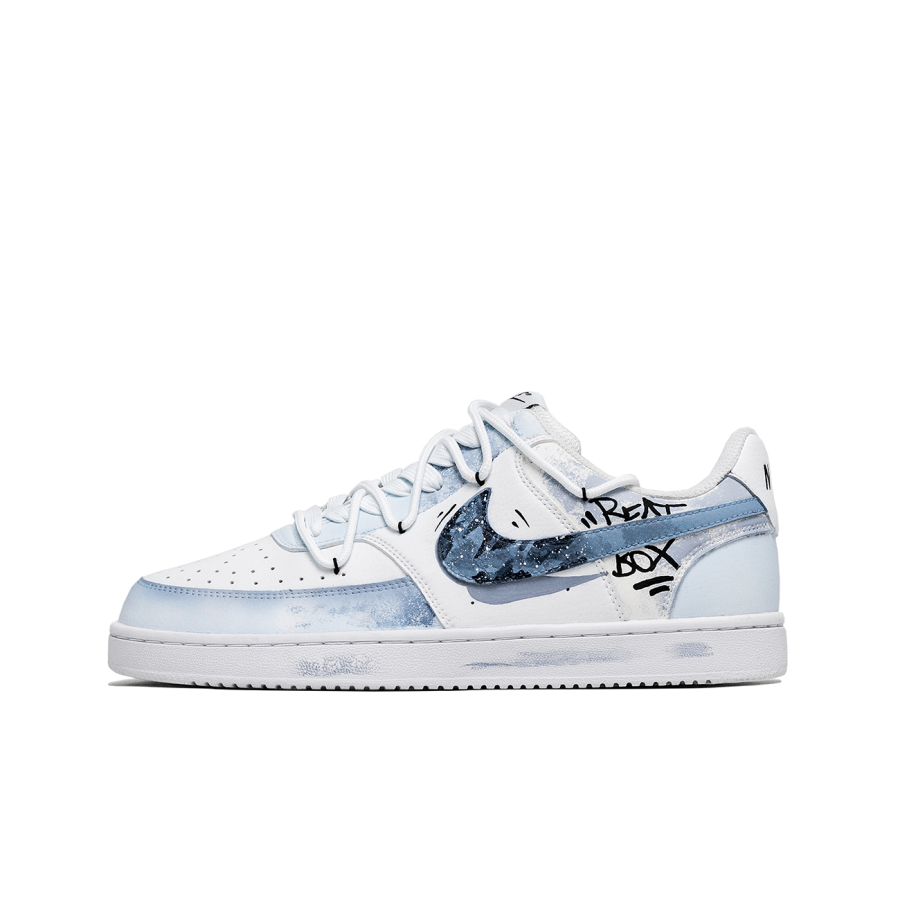 Nike Nike Court Vision 1 Slip Resistant Waterproof Non Slip And Waterproof Low top Skateboard Shoes Men's Blue White
