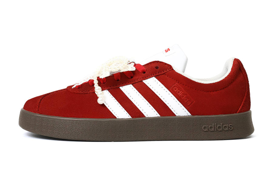 Adidas Neo VL Court Lifestyle Dance Of Love Slip Resistant Abrasion Resistant Low top Skateboard Shoes Unisex Red White