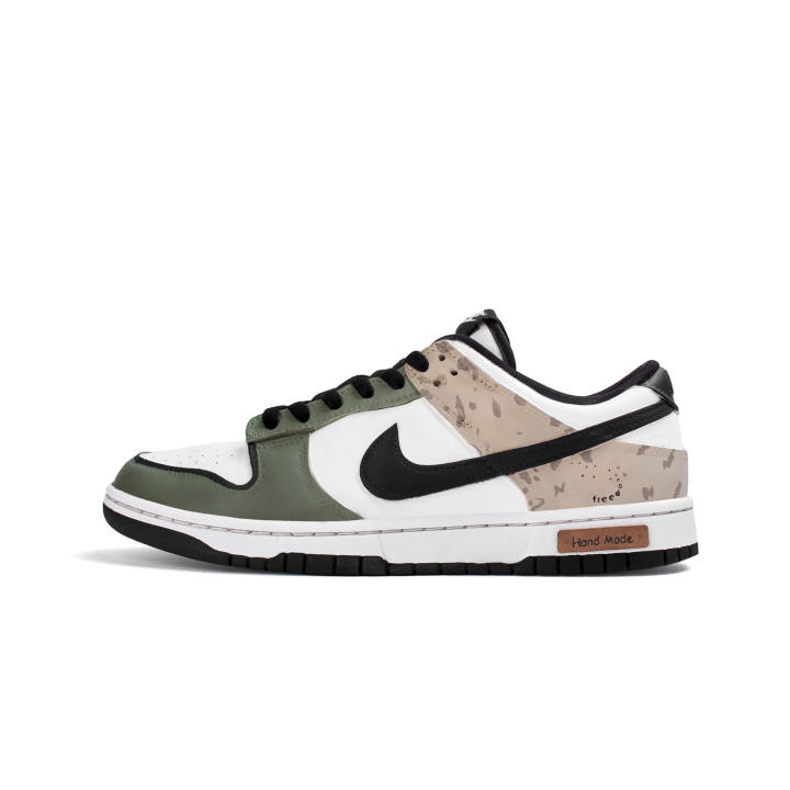 Nike Nike Dunk Abrasion Resistant Abrasion Resistant Low top Skateboard Shoes Unisex White Brown