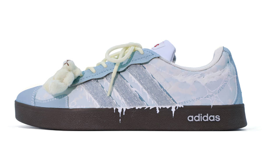 Adidas Neo VL Court 2.0 Polar Bear Cub MONE Manufacturing Abrasion Resistant Low top Skateboard Shoes Unisex Sky Blue