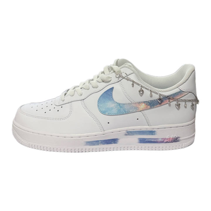 Nike Nike Air Force 1 Coverage Thermal Coverage Low top Skateboard Shoes Women's White Blue