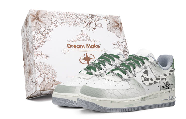 Nike Nike Air Force 1 Spring Night White Box Slip Resistant Cushioning Abrasion Resistant Low top Skateboard Shoes Women's