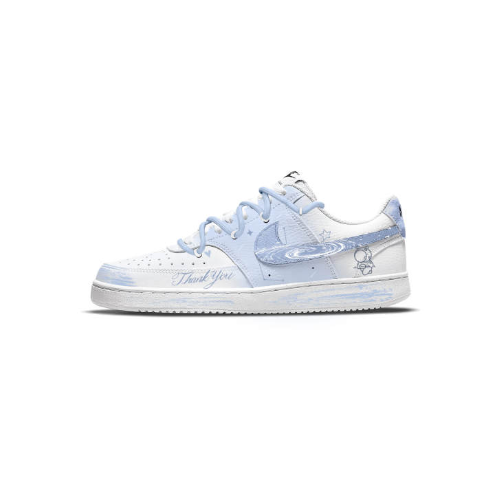 Nike Nike Court Vision 1 Childhood Dream Slip Resistant Abrasion Resistant Low top Skateboard Shoes Unisex White Blue