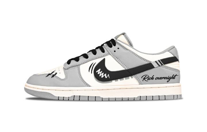 Nike Nike Dunk Low Top Skateboard Shoes Men's Black White Gray