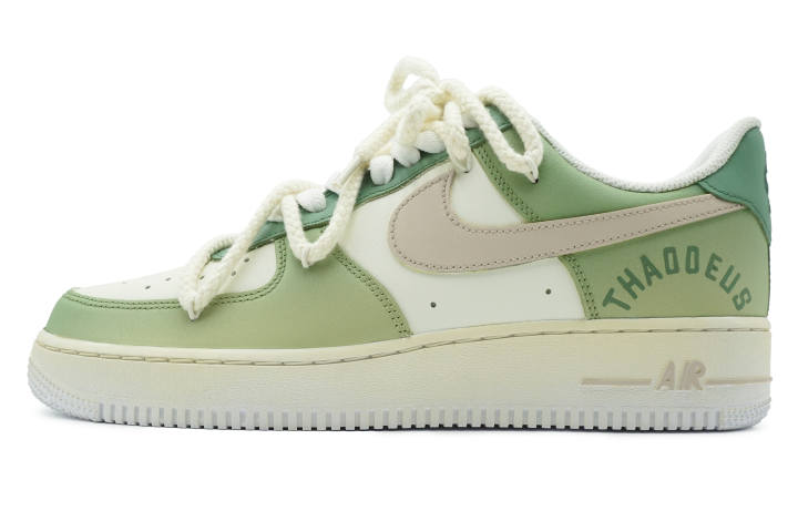 Nike Nike Air Force 1 Abrasion Resistant Slip Resistant Low top Skateboard Shoes Unisex Green White