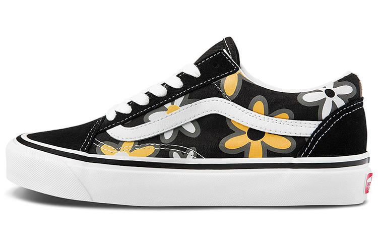 Vans Style 36 Retro Casual Skateboarding Shoes Unisex Black Printing 'Black Yellow White'