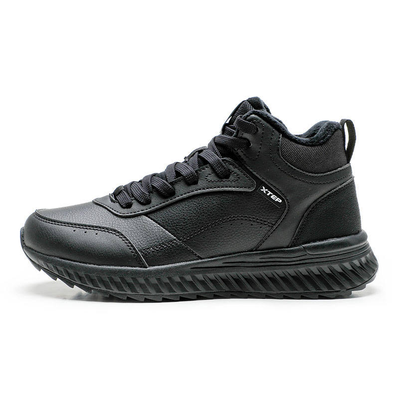 XTEP Thermal Slip Resistant Waterproof Thermal Slip Resistant Waterproof High top Skateboard Shoes Women's Black