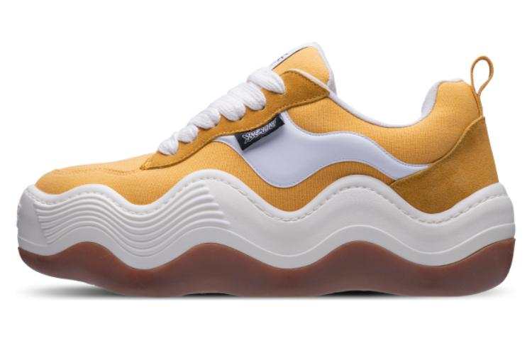 Heyday Triple Wavy Yellow Low top Platform Puffy Shoes, Height Increasing 6cm Unisex Yellow