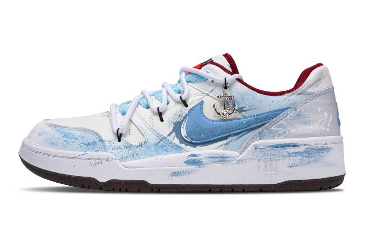 Nike Nike Full Force Star Tide Steer Abrasion Resistant Low top Skateboard Shoes Men's White Blue