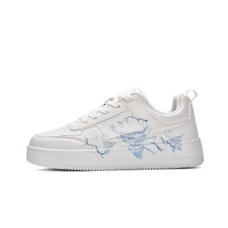 MISTERY Slip Resistant Abrasion Resistant Slip Resistant Abrasion Resistant Low top Skateboard Shoes Unisex White