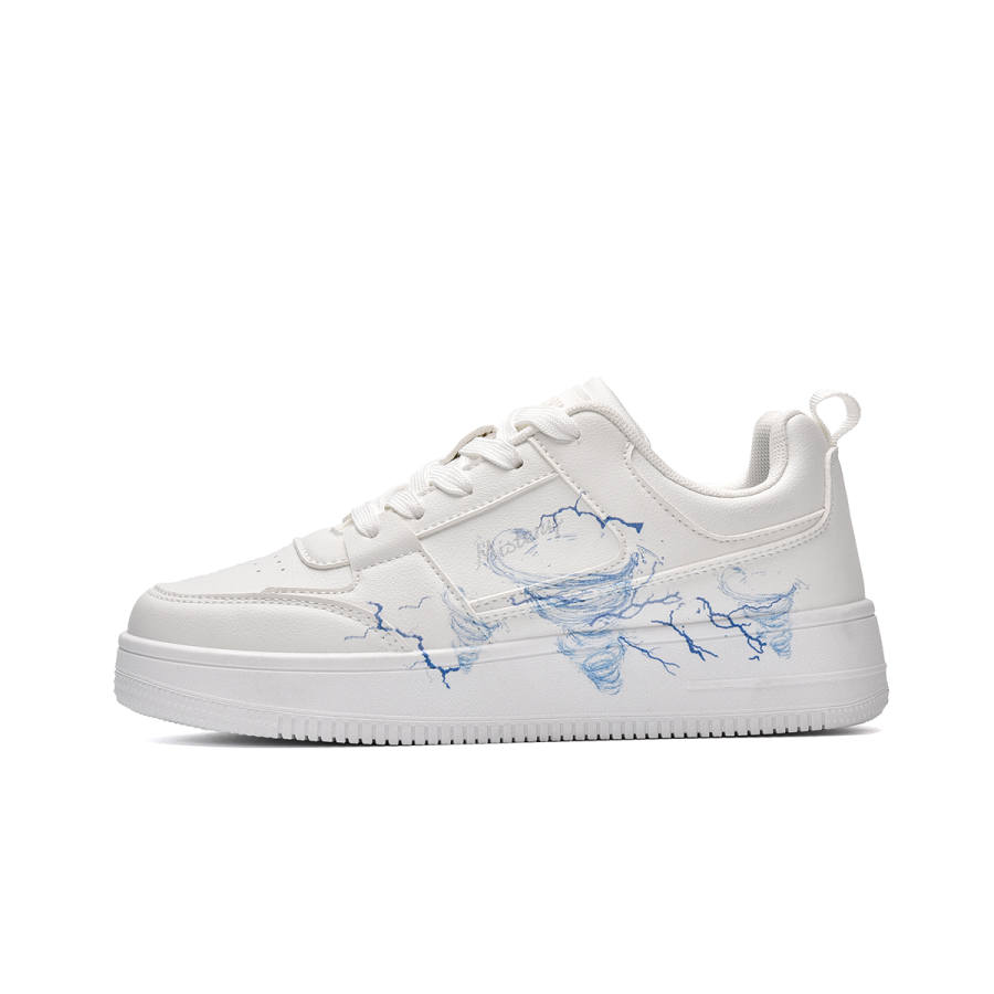 MISTERY Slip Resistant Abrasion Resistant Slip Resistant Abrasion Resistant Low top Skateboard Shoes Unisex White