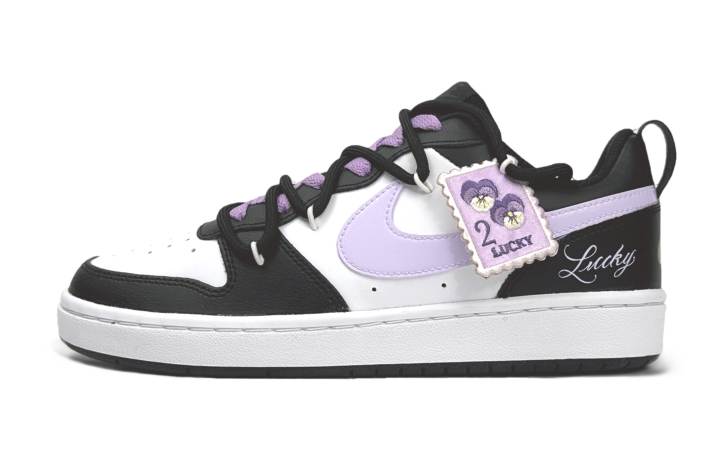 Nike Nike Court Borough Low top Skateboard Shoes GS Black White Purple