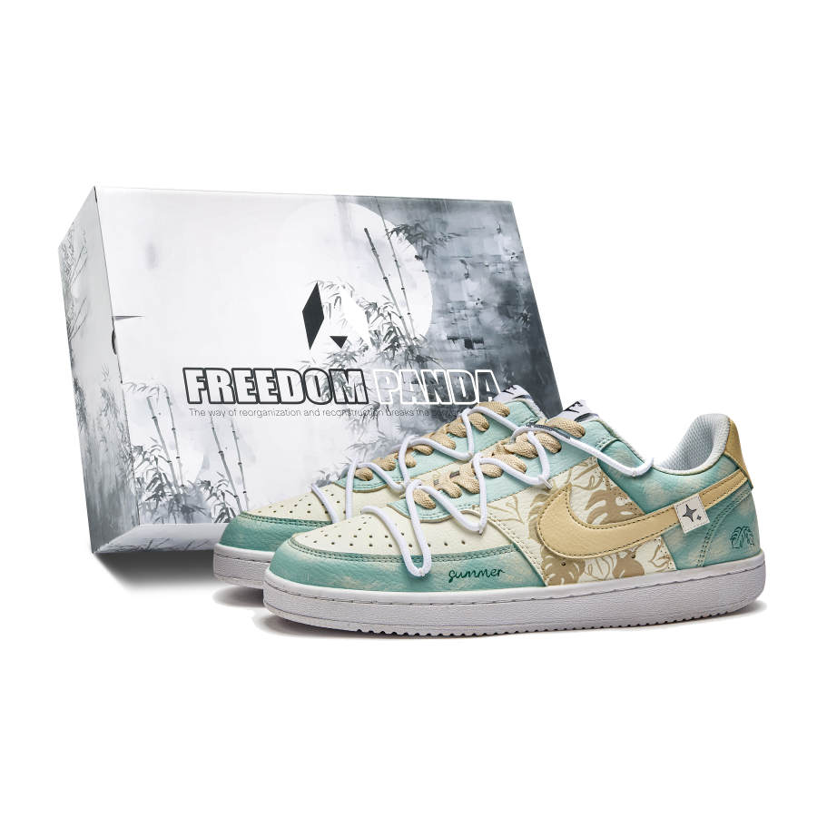 Nike Nike Court Vision 1 Freedom Panda, Box, Midsummer Tales Slip Resistant Low top Skateboard Shoes Men's Turquoise