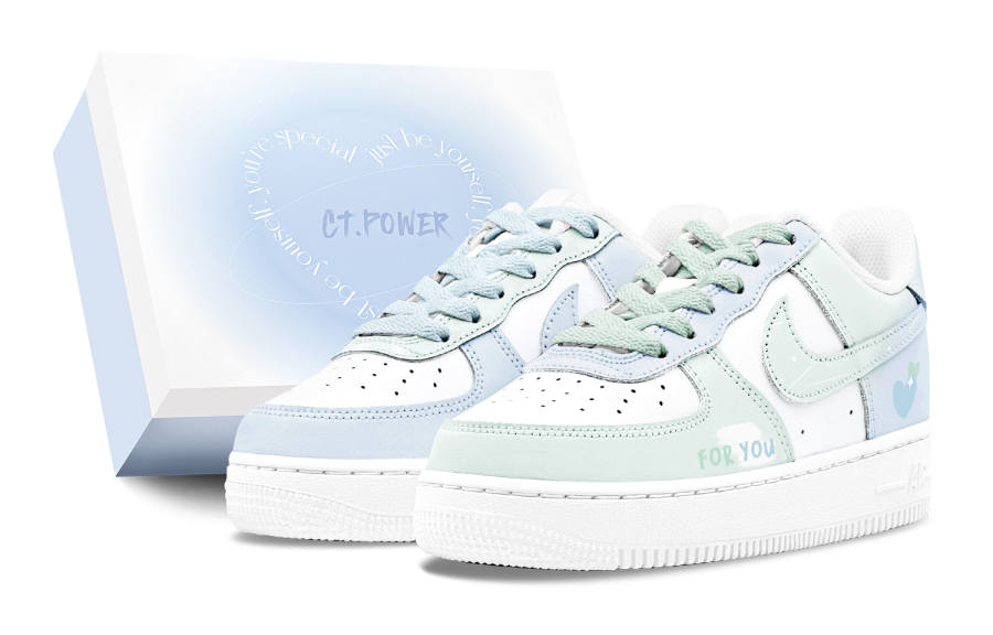 Nike Nike Air Force 1 Air Force 1 Abrasion Resistant Abrasion Resistant Low top Skateboard Shoes Women's Blue Green