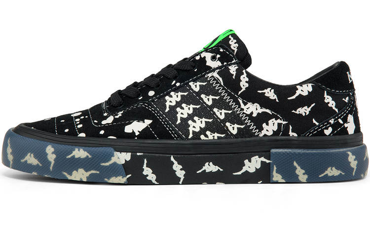 Kappa Breathable Abrasion Resistant Slip Resistant Low top Skateboard Shoes Unisex Black