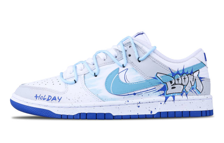 Nike Nike Dunk Low top Skateboard Shoes Men's Blue White Gray