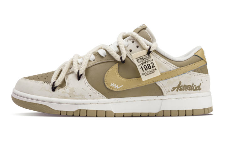 Nike Nike Dunk California Time Slip Resistant Abrasion Resistant Low top Skateboard Shoes Unisex Beige Brown