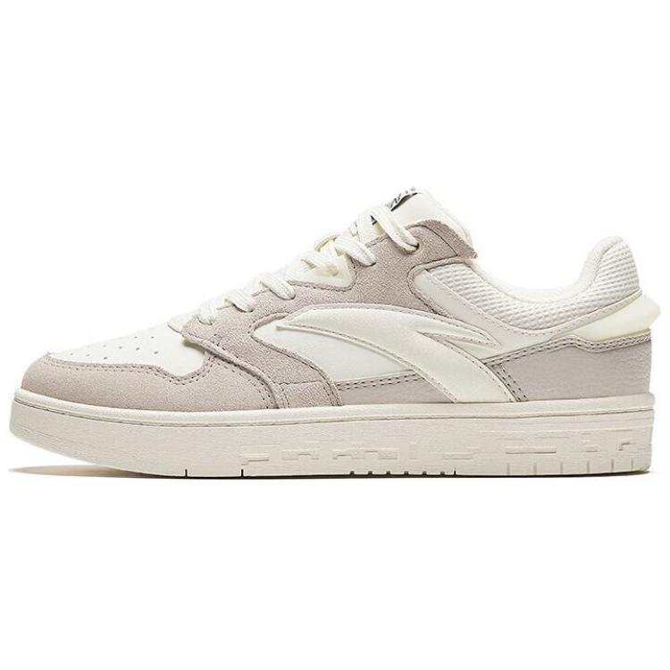 Anta Slip Resistant Abrasion Resistant Slip Resistant Abrasion Resistant Low top Skateboard Shoes Women's White Gray