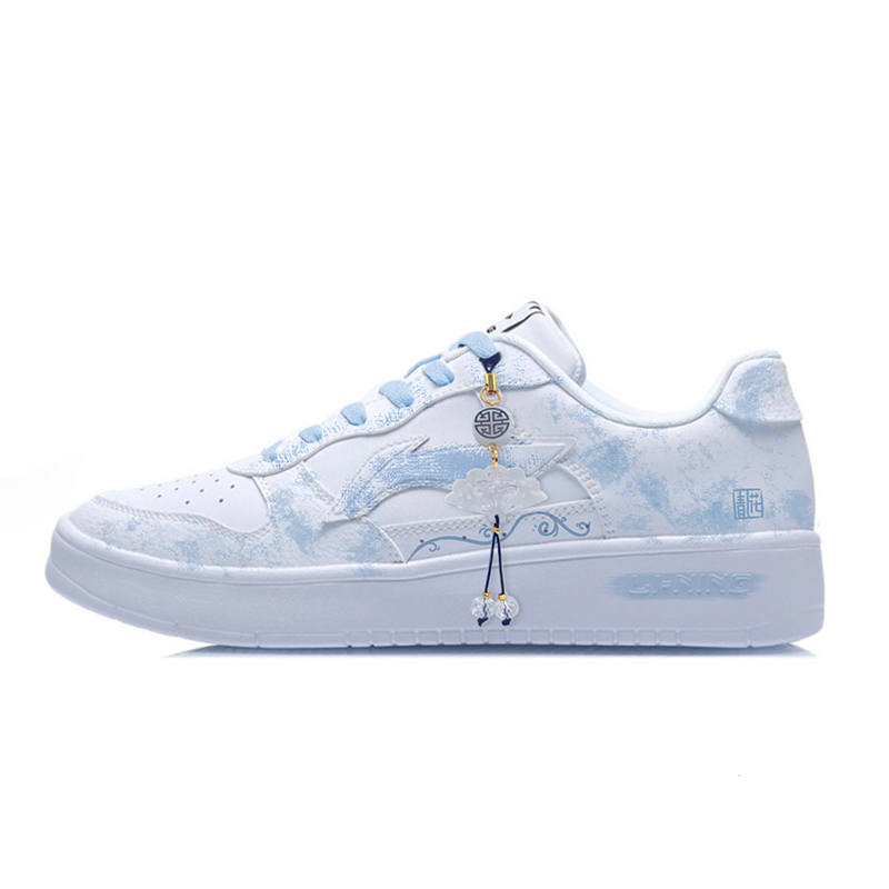 Li-Ning Li Ning Floating Boat Abrasion Resistant Lightweight Low top Skateboard Shoes Unisex Blue White