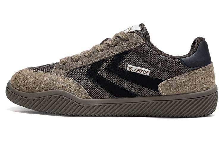 FEIYUE German Army Trainers Abrasion-Resistant Low-top Skateboard Shoes Unisex Brown Black