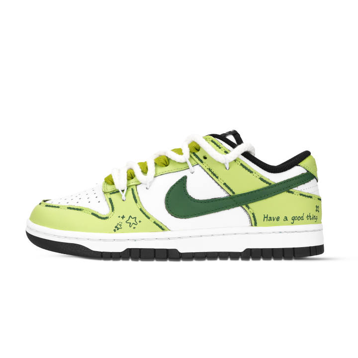 Nike Nike Dunk Black White, Good Luck Always Comes Abrasion Resistant Abrasion Resistant Low top Skateboard Shoes Unisex