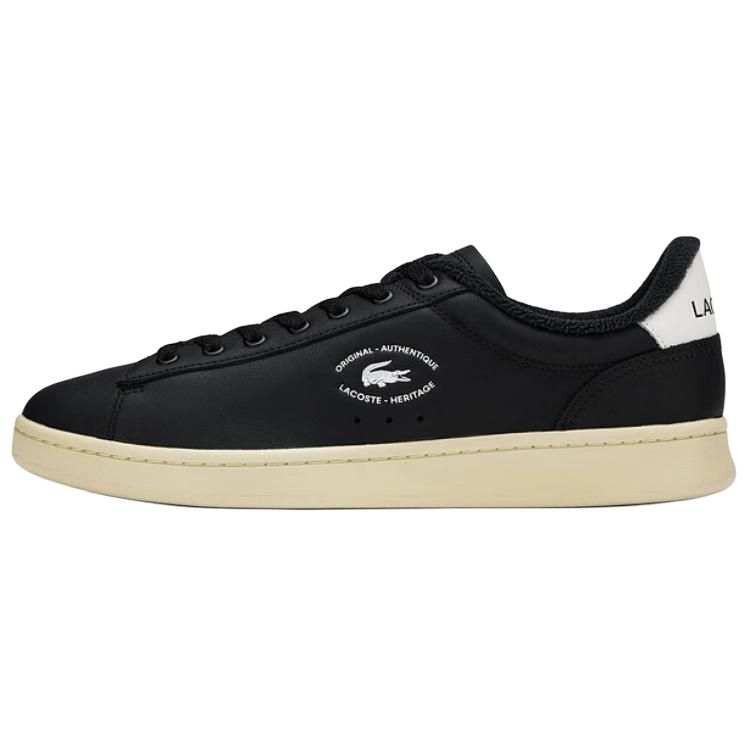 LACOSTE Cow Leather Low top Skateboard Shoes Men's Black