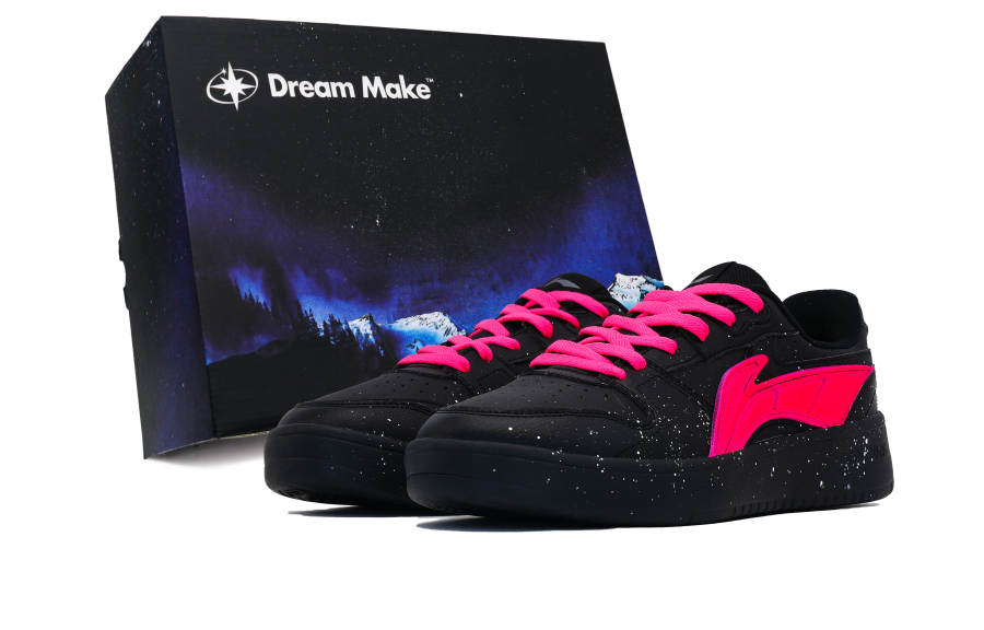 Li-Ning Li Ning Sycee V2 Slip Resistant Height Increasing Low top Skateboard Shoes Men's Black Rose Red