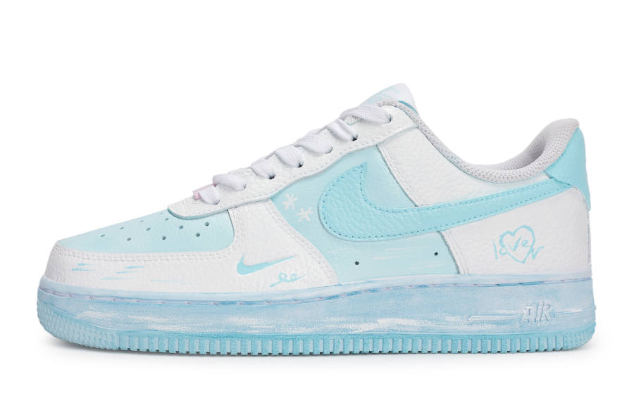 Nike Nike Air Force 1 REGO Hot Dog, Ski Goggles Gift Set Abrasion Resistant Low top Skateboard Shoes Women's White Blue