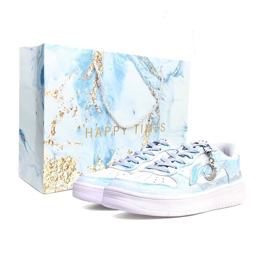 Li-Ning Li Ning Floating Boat Abrasion Resistant Slip Resistant Lightweight Low top Skateboard Shoes Unisex Blue White