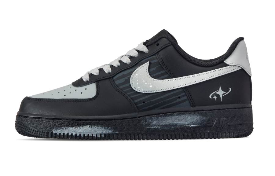 Nike Nike Air Force 1 Slip Resistant, Abrasion Resistant, Lightweight Low top Skateboard Shoes Unisex Black Gray