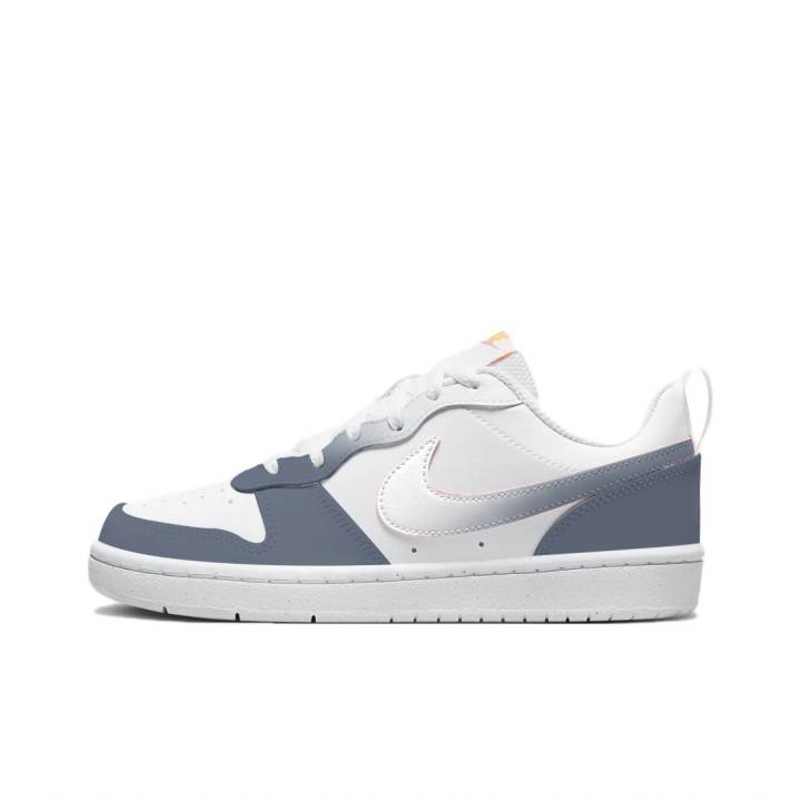 Nike Nike Active Girlish Ink Blue Leather Low top Skateboard Shoes GS White Blue