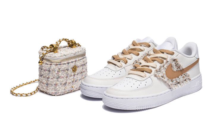 Nike Nike Air Force 1 Low top Skateboard Shoes GS White Brown