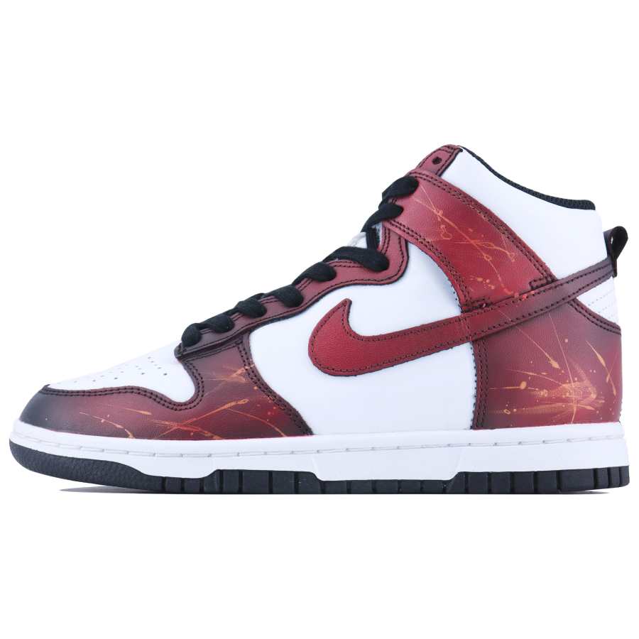 Nike Nike Dunk Low Blissful Dawn Leather High top Skateboard Shoes Unisex Black Red